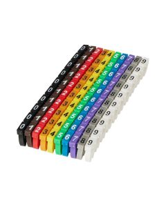 Microconnect MC-CABLEMARKER kabelmarker Zwart, Blauw, Bruin, Groen, Grijs, Oranje, Rood, Violet, Wit, Geel 100 stuk(s)