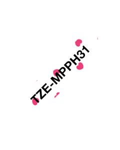 Brother TZE-MPPH31 labelprinter-tape Zwart op roze