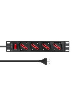 Lanview LVR-2MIT-SW-IT4 energiedistributie 4 AC-uitgang(en) 1U Zwart