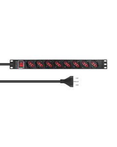 Lanview LVR-2MIT-SW-IT8 energiedistributie 8 AC-uitgang(en) 1U Zwart