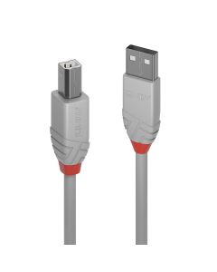 Lindy 36683 USB-kabel USB 2.0 2 m USB A USB B 0,48 Gbit/s Grijs