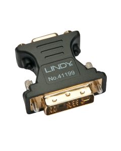 Lindy 41199 tussenstuk voor kabels VGA DVI-I Zwart, Goud