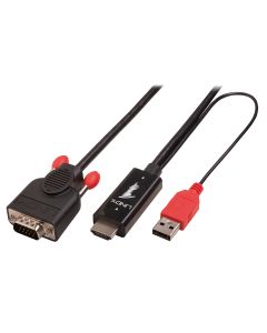 Lindy 41456 video kabel adapter 2 m HDMI VGA (D-Sub) Zwart