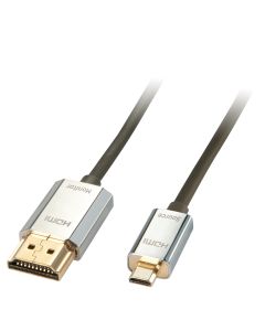 Lindy 41678 HDMI kabel 3 m HDMI Type A (Standaard) HDMI Type D (Micro) Zwart, Chroom, Goud