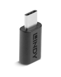Lindy 41893 tussenstuk voor kabels USB 3.2 Type C Zwart