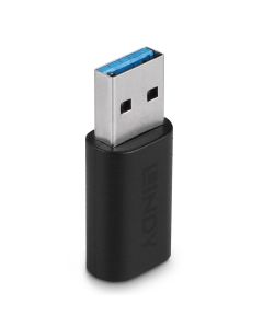 Lindy 41904 tussenstuk voor kabels USB 3.2 Type A USB 3.2 Type C Zwart