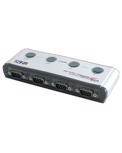 Lindy 42858 seriële converter/repeater/isolator USB 1.1 RS-232 Zwart, Zilver