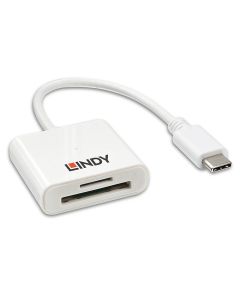 Lindy 43185 geheugenkaartlezer USB 3.2 Gen 1 (3.1 Gen 1) Type-C Wit