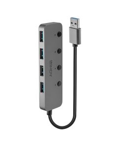 Lindy 43309 interface hub USB 3.2 Gen 1 (3.1 Gen 1) Type-A 5 Mbit/s Grijs