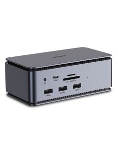 Lindy 43372 laptop dock & poortreplicator Docking USB4 Antraciet