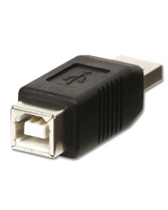 Lindy 71231 tussenstuk voor kabels USB A USB B Zwart