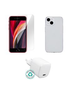 eSTUFF ES-KIT-IPHSE(2022) oplader voor mobiele apparatuur Mobiele telefoon Transparant, Wit AC Binnen