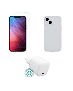eSTUFF ES-KIT-IPH15 oplader voor mobiele apparatuur Mobiele telefoon Transparant, Wit AC Binnen