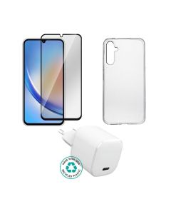 eSTUFF ES-KIT-SAMGALA34 oplader voor mobiele apparatuur Mobiele telefoon Transparant, Wit AC Binnen
