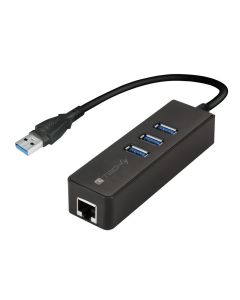 Techly IDATA-USB-ETGIGA-3U2 laptop dock & poortreplicator USB 3.2 Gen 1 (3.1 Gen 1) Type-A Zwart