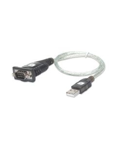 Techly IDATA-USB-SER-2T seriële kabel Zwart, Transparant 0,45 m USB Type-A DB-9