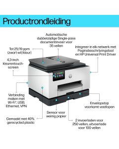 HP OfficeJet Pro 9130b Draadloos All-in-One Kleur Printer, Dubbelzijdig printen; Kopieerapparaat, Scanner