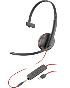 HP Poly Blackwire C3215 mono headset + draagtas (bulk)