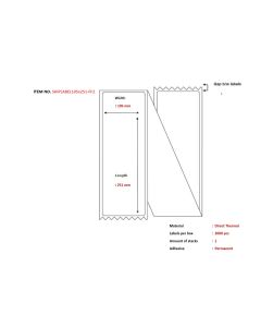 Capture SHIPLABEL105X251-FF2 printeretiket Wit