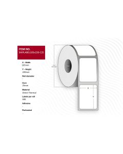 Capture SHIPLABEL105X220-C25 printeretiket Wit