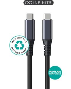 eSTUFF ES604275 USB-kabel USB4 Gen 2x2 2 m USB C 20 Gbit/s 100 W Zwart