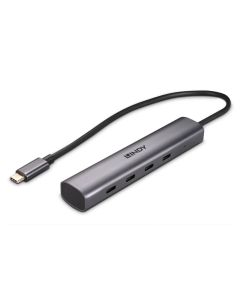 Lindy 43384 interface hub USB Type-C 10000 Mbit/s Grijs