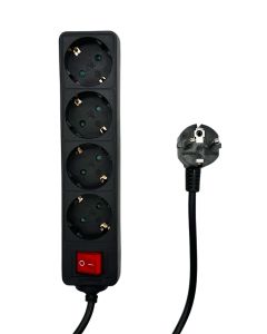 Microconnect MC-GRU0045BS power uitbreiding 5 m 4 AC-uitgang(en) Binnen Zwart