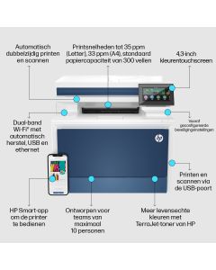HP Color LaserJet Pro LaserJet Pro 4302fdw Draadloos Multifunction Kleur Printer, Kopieerapparaat, scanner; dubbelzijdig