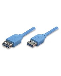 Techly ICOC-U3-AA-005-EX USB-kabel USB 3.2 Gen 1 (3.1 Gen 1) 0,5 m USB A 5 Gbit/s Blauw
