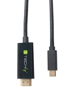 Techly IADAP-USBC-HDMI2TY USB grafische adapter 3840 x 2160 Pixels Zwart