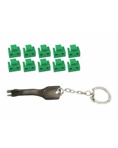 Microconnect MC-RJ45PORTBLOCK-G poortblokker RJ-45 Groen 10 stuk(s)