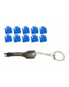 Microconnect MC-RJ45PORTBLOCK-B poortblokker RJ-45 Blauw 10 stuk(s)