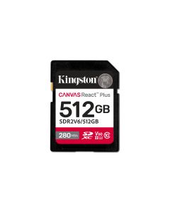 Kingston Technology 512GB Canvas React Plus SDXC UHS-II 280R/150W U3 V60 voor Full HD/4K
