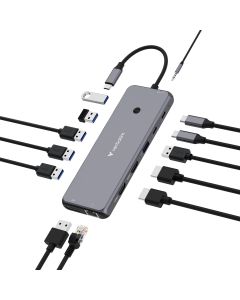 Verbatim USB-C Pro multipoort-hub CMH-13: 13 poorten