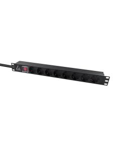 Lanview LVR-2MSCH-SCH-C13-8 energiedistributie 8 AC-uitgang(en) 1U Zwart
