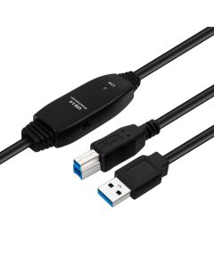 Microconnect USB3.0AB10B USB-kabel USB 3.2 Gen 1 (3.1 Gen 1) 10 m USB A USB B Zwart