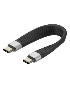 Techly ICOC-USBC-FL-U4 USB-kabel USB4 Gen 2x2 0,124 m 40 Gbit/s 1000 W Zwart