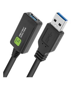 Techly ICUR3050G USB-kabel USB 3.2 Gen 1 (3.1 Gen 1) 5 m USB A Zwart