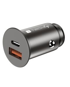 Techly IUSB2-CAR5-AC38W oplader voor mobiele apparatuur Universeel Zwart Sigarettenaansteker Snel opladen Auto