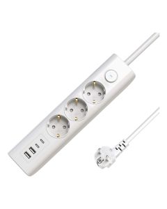 Microconnect MC-GRU00315WS-USB power uitbreiding 1,5 m 3 AC-uitgang(en) Binnen Wit