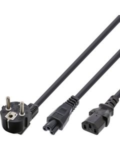 Microconnect PE011418 electriciteitssnoer Zwart 1,8 m Netstekker type E+F C13 coupler + C5 coupler