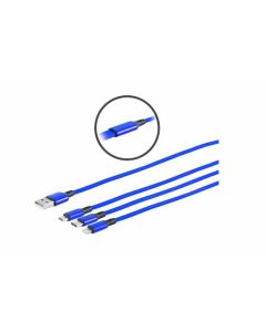 Microconnect MC-USBA-3WAY USB-kabel 1,2 m Blauw