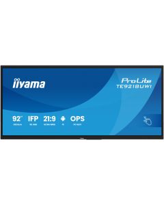 iiyama TE9218UWI-B1AG beeldkrant Kiosk-ontwerp 2,32 m (91.5") LED Wifi 500 cd/m² 5K Ultra HD Zwart Touchscreen Type processor Android 16/7