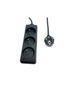 Microconnect MC-PS030150FRB power uitbreiding 1,5 m 3 AC-uitgang(en) Zwart