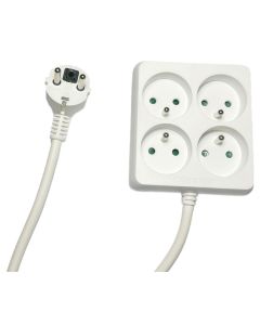 Microconnect MC-PSSQUARE040150FRW power uitbreiding 1,5 m 4 AC-uitgang(en) Binnen Wit