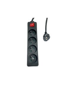 Microconnect MC-PSOO040150FRB power uitbreiding 1,5 m 4 AC-uitgang(en) Zwart