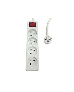 Microconnect MC-PSOO040500FRW power uitbreiding 5 m 4 AC-uitgang(en) Wit