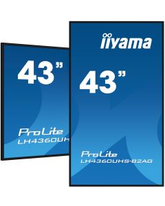 iiyama LH4360UHS-B2AG beeldkrant Digitaal A-kaart 108 cm (42.5") LED Wifi 500 cd/m² 4K Ultra HD Zwart Type processor Android 11 24/7