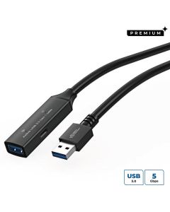 Microconnect USB3.0AAF20A USB-kabel USB 3.2 Gen 1 (3.1 Gen 1) 20 m USB A Zwart