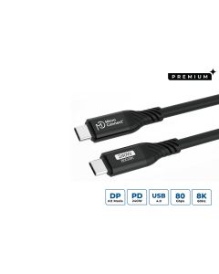 Microconnect USB4CC1-240W-80GBPS USB-kabel USB4 Gen 3x2 1 m USB C Zwart